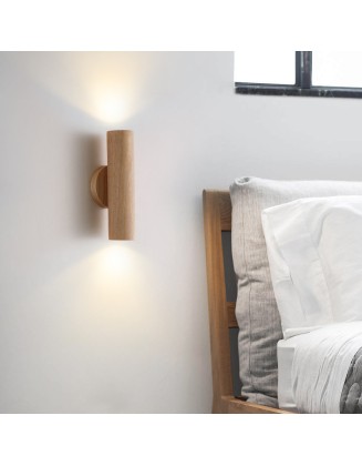 Solid Wood Minimalist Bedside Wall Sconce