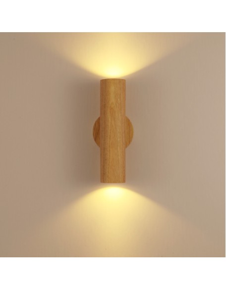 Solid Wood Minimalist Bedside Wall Sconce