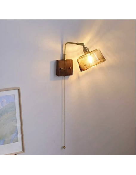 Vintage Glass Bedside Wall Sconce